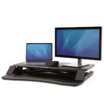 Fellowes Sit-Stand Corsivo Estación de Trabajo - Sistema de Muelle a Gas - Amplia Plataforma Superior - Plataforma Inferior para Raton y Teclado - Color Negro - immagine 3