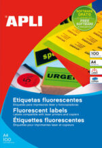 Apli Etiquetas Rojo Fluorescente Permanentes 210.0 x 297.0mm 100 Hojas - immagine 2