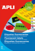 Apli Etiquetas Rojo Fluorescente Permanentes Ø 60.0mm 20 Hojas - immagine 2