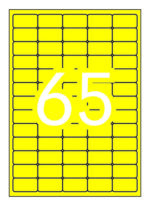 Apli Pack de 1.300 Etiquetas Amarillo Fluorescente 38.1x21.2mm - 20 Hojas x 65 Etiquetas - Adhesivo Permanente - Cantos Rectos