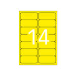 Apli Etiquetas Amarillo Fluorescente Permanentes 99.1 x 38.1mm 20 Hojas