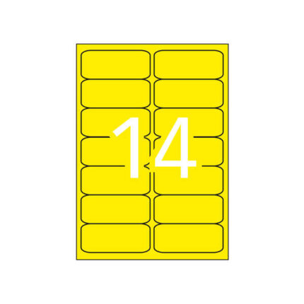 Apli Etiquetas Amarillo Fluorescente Permanentes 99.1 x 38.1mm 20 Hojas