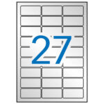 Apli Etiquetas Metalizadas Plata 63.5 x 29.6mm 20 Hojas