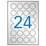 Apli Etiquetas Metalizadas Plata Ø 40.0mm 20 Hojas