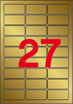 Apli Etiquetas Metalizadas Oro 63.5 x 29.6mm 20 Hojas