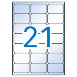 Apli Pack de 210 Etiquetas Transparentes 63.5 x 38.1mm - 10 Hojas por 21 Etiquetas - Adhesivo Permanente - Cantos Romos - Transparentes
