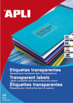 Apli Pack con 420 Etiquetas Rectangulares Translucidas Resistentes Intemperie 63.5x38.1mm - 20 Hojas por 21 Etiquetas - Cantos Romos - Adhesivo Permanente - Translucidas - immagine 2