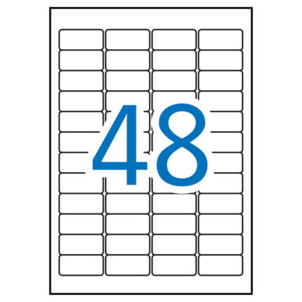 Apli Pack de 960 Etiquetas Blancas Resistentes Intemperie - Tamaño 45.7x21.2mm - 20 Hojas x 48 Etiquetas
