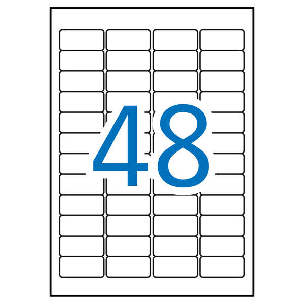 Apli Pack de 960 Etiquetas Blancas Resistentes Intemperie - Tamaño 45.7x21.2mm - 20 Hojas x 48 Etiquetas