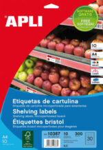 Apli Etiquetas Blancas para Estanteria 67.0 x 25.4mm 10 Hojas - immagine 2