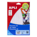 Apli Etiquetas A5 Blancas 13.0 x 50.0mm 15 Hojas - immagine 2