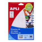 Apli Etiquetas A5 Blancas 19.0 x 27.0mm 15 Hojas - immagine 2