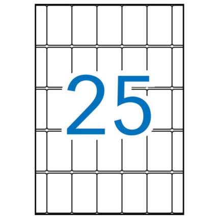 Apli Pack de 375 Etiquetas Rectangulares 25x40mm - 15 Hojas A5 por 25 Etiquetas - Adhesivo Permanente - Cantos Romos - Color Blanco