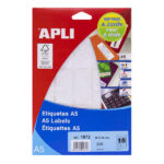 Apli Etiquetas A5 Blancas 26.0 x 54.0mm 15 Hojas - immagine 2