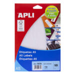 Apli Etiquetas A5 Blancas 42.0 x 74.6mm 15 Hojas - immagine 2