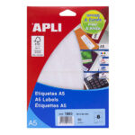 Apli Etiquetas A5 Blancas 49.0 x 82.0mm 15 Hojas - immagine 2