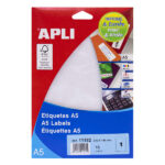 Apli Etiquetas A5 Blancas 210.0 x 148.0mm 15 Hojas - immagine 2