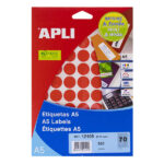 Apli Etiquetas A5 Rojas Ø 19.0mm 8 Hojas - immagine 2