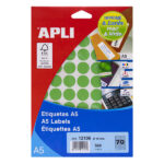 Apli Etiquetas A5 Verdes Ø 19.0mm 8 Hojas - immagine 2