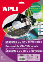 Apli Etiquetas CD/DVD Removibles Tamaño Clasico Mate 10 Hojas I/L/C - immagine 2