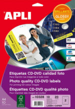 Apli Etiquetas CD/DVD Permanentes Tamaño Mega Brillante 10 Hojas L/C - immagine 2
