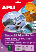 Apli Etiquetas CD/DVD Permanentes Tamaño Mega Brillante 10 Hojas Ink - immagine 2