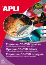 Apli Etiquetas CD/DVD Permanentes Dorso Opaco 100 Hojas I/L/C - immagine 2