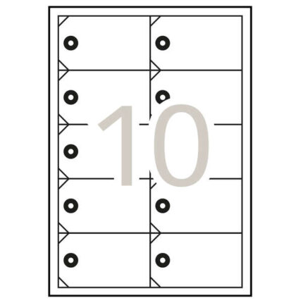 Apli Pack de 100 Etiquetas Colgantes Imprimibles 98x57mm - 10 Hojas x 10 Etiquetas - Cartulina Microperforada de 200g/m² - Color Blanco