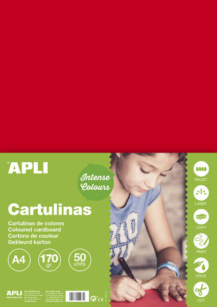 Apli Cartulina Roja A4 170g 50 Hojas Apli Cartulina Roja A4 170g 50 Hojas