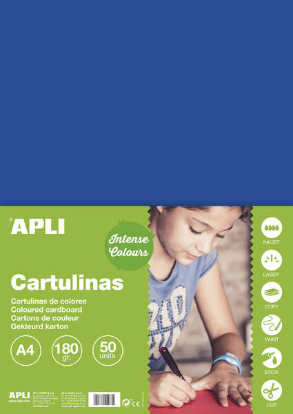 Apli Cartulina Azul Oscuro A4 170g 50 Hojas