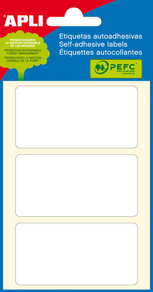 Apli Etiquetas Minibolsa Blancas 34.0 x 67.0mm 6 Hojas