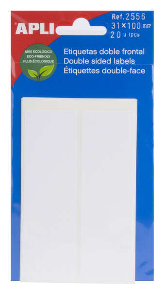 Apli Etiquetas Doble Frontal Blancas 31.0 x 100.0mm