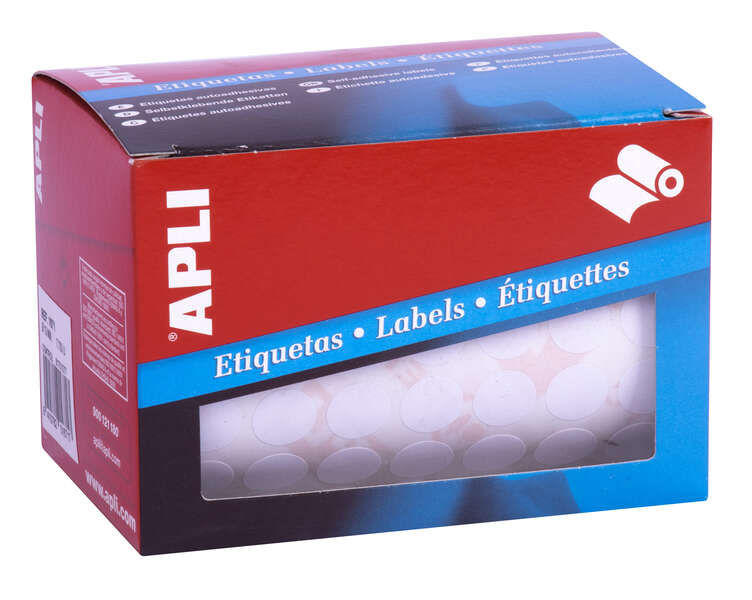 Apli Rollo Etiquetas Blancas Permanentes Ø 13.0mm Apli Rollo Etiquetas Blancas Permanentes Ø 13.0mm