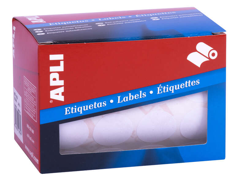 Apli Rollo Etiquetas Blancas Permanentes Ø 25.0mm Apli Rollo Etiquetas Blancas Permanentes Ø 25.0mm