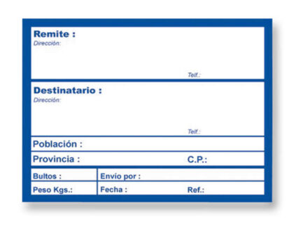 Apli Rollo de 200 Etiquetas para Envio con Texto Preimpreso - Tamaño 109x82mm - Color Blanco/Azul