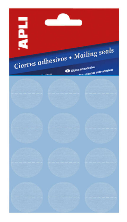 Apli Pack de Cierres Adhesivos Transparentes Ø 25mm - Microperforados - Adhesivo Permanente