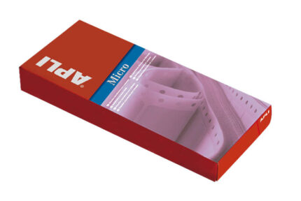 Apli Caja de 2.004 Etiquetas en Continuo 88.9x23.3mm - 167 Pliegues por 12 Etiquetas - Adhesivo Permanente - Cantos Romos - Color Blanco
