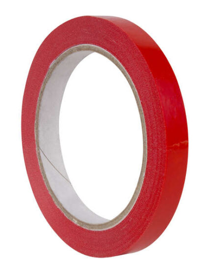 Apli Cinta Adhesiva 12mm x 66m - Fabricada en PVC - Resistente al Desgarro - Facil de Cortar - Ideal para Manualidades y Embalaje - Color Rojo