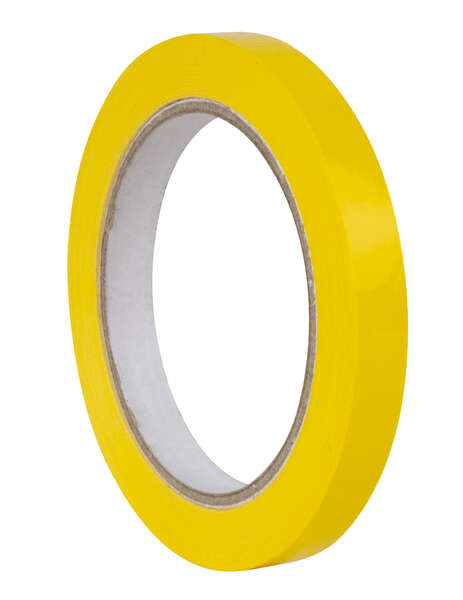 Apli Cinta Adhesiva Amarilla 12mm x 66m - Resistente al Agua y a la Intemperie - Facil de Cortar y Manipular - Ideal para Etiquetar y Marcar - Amarillo