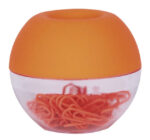 Apli Fluor Collection Dispensador de Clips - Ø 70x60 mm - Tapa Magnetica "Soft Touch" Naranja - Incluye 50 Clips Amarillo Fluorescente 28 mm - immagine 2