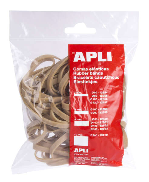 Apli Gomas Elasticas de Caucho Natural - Ø 160 x 5mm - Gran Elasticidad y Resistencia - Contenido 100 G Apli Gomas Elasticas de Caucho Natural - Ø 160 x 5mm - Gran Elasticidad y Resistencia - Contenido 100 G