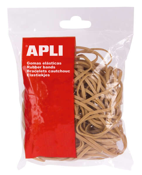 Apli Gomas Elasticas de Caucho Natural - Ø 100 x 2mm - Gran Elasticidad y Resistencia - 1kg de Contenido