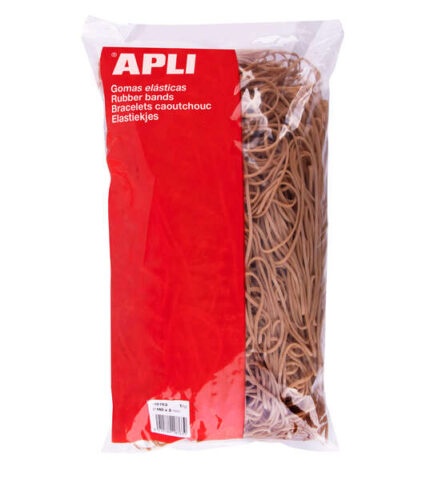 Apli Gomas Elasticas Ø 140 x 2mm - 1kg de Contenido - Gran Elasticidad y Resistencia - 70% de Caucho Natural