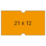 Apli Etiquetas Naranjas para Maquinas de Precios de 1 Linea - Tamaño 21x12mm - Pack de 6 Rollos - Adhesivo Permanente - Compatibles con Modelos 101418 y 101948