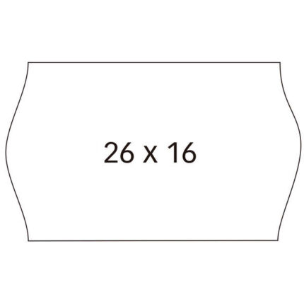 Apli Pack con 6 Rollos de Etiquetas Blancas para Maquinas Etiquetadoras de Precios de 2 Lineas - Tamaño 26x16mm - Adhesivo Removible - Cantos Sinusoidales