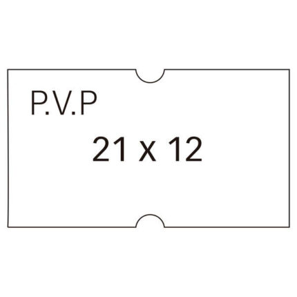 Apli Etiquetas Blancas de Alta Calidad para Maquinas Etiquetadoras de Precios de 1 Linea - Tamaño 21x12mm - Adhesivo Removible - Pack de 6 Rollos con 1000 Etiquetas Cada Uno - Texto Pvp Preimpreso - Compatibles con Modelos 101418 y 101948