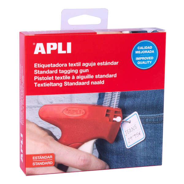 Apli Etiquetadora Textil Estandar - Incluye Tapon de Proteccion y Correa de Muñeca - Compatible con Agujas y Navetes Apli Apli Etiquetadora Textil Estandar - Incluye Tapon de Proteccion y Correa de Muñeca - Compatible con Agujas y Navetes Apli