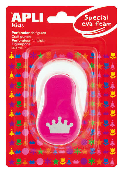 Apli Perforadora de Papel y Goma Eva en Forma de Corona - Figura de 25.4mm - Perforadora de Alta Calidad para Papel