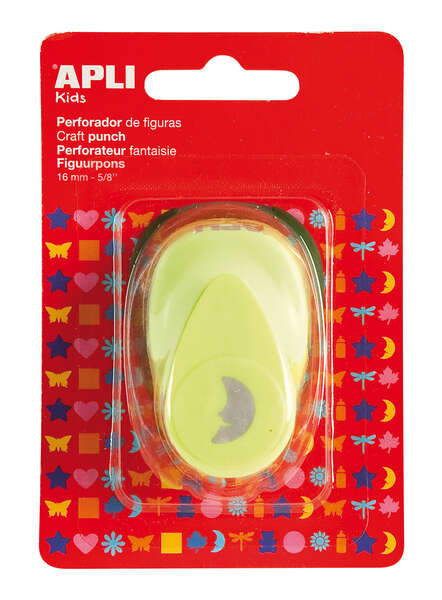 Apli Perforadora de Papel en Forma de Luna - Tamaño de Figura 16mm - Alta Calidad para Papel
