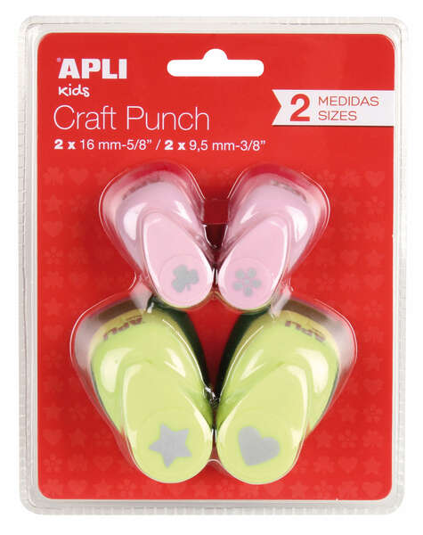 Apli Pack de 4 Perforadoras de Papel con Formas Variadas - Estrella (16mm)